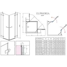 Душова кабіна Radaway Euphoria KDD 80 см права частина (383061-01R) — фото 9