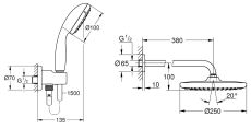 Душова система прихованого монтажу Grohe Grohtherm з Tempesta 250 (26416SC0) — фото 7