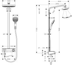 Душова система Hansgrohe Raindance Select E Showerpipe 300 2jet хром-білий (27126400) — фото 3