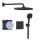 Душевая система скрытого монтажа с термостатом Grohe QuickFix Precision чёрная матовая (348822430)
