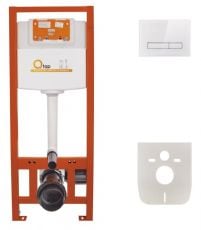 Набір інсталяції 4 в 1 Qtap Nest ST з панеллю змиву біло-сіра (QT0133M425V1105GW)