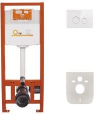 Набір інсталяції 4 в 1 Qtap Nest ST з панеллю змиву біло-сіра (QT0133M425V1164GW)