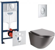 Набір інсталяціі 4в1 Grohe Rapid SL 38721001 з унітазом Qtap Robin чорний матовий (38721001QT1333046ENRMB)