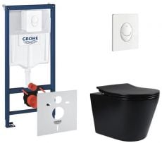 Набір інсталяціі 4в1 Grohe Rapid SL 38722001 з унітазом Qtap Scorpio чорний матовий (38722001QT1433053ERMB)
