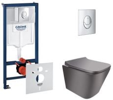 Набір інсталяціі 4в1 Grohe Rapid SL 38721001 з унітазом Qtap Tern чорний матовий (38721001QT1733052ER)