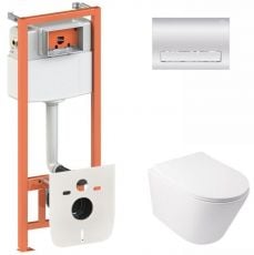 Набір інсталяціі 3в1 Qtap Nest QT0133M425 з унітазом Qtap Swan QT16335178W (QT16335178W0133M425M08381CRM)