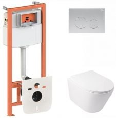 Набір інсталяціі 3в1 Qtap Nest QT0133M425 з унітазом Qtap Swan QT16335178W (QT16335178W0133M425M11111SAT)