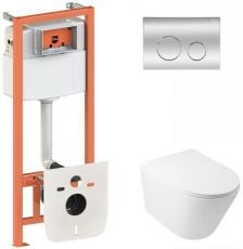 Набір інсталяціі 3в1 Qtap Nest QT0133M425 з унітазом Qtap Swan QT16335178W (QT16335178W0133M425M11112CRM)