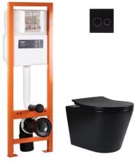 Набор инсталляции Qtap Nest QT0233M370 с унитазом Scorpio QT1433053ERMB черный матовый (QT044SC42558)