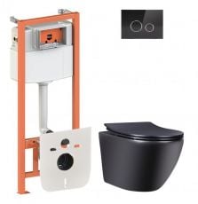 Набір інсталяції Qtap Nest QT0133M425 з унітазом Robin QT1333046ENRMB та клавішею змиву (QT1333046ENRMB0133M425V1163GB)