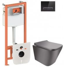 Набір інсталяції Qtap Nest QT0133M425 з унітазом Tern QT1733052ERMB та клавішею змиву (QT044TE42579)