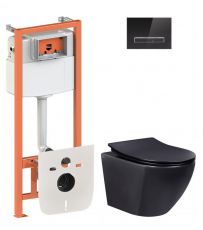 Набір інсталяції Qtap Nest QT0133M425 з унітазом Robin QT1333046ERMB та клавішею змиву (QT044RO42581)