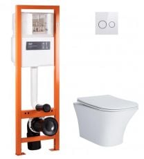 Набір інсталяції Qtap Nest Uni QT0233M370 з унітазом Presto QT24332615EW та клавішею змиву (QT044PR42576)