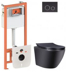 Набір інсталяції Qtap Nest QT0133M425 з унітазом Robin QT1333046ENRMB та клавішею змиву (QT1333046ENRMB0133M425M11V1146MB)