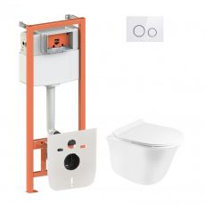 Набір інсталяціі 4в1 Qtap Nest QT0133M425 з унітазом Qtap Virgo QT1833051ERW (QT1833051ERW0133M425M11V1114W)