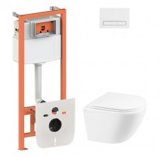 Набір інсталяціі 4в1 Qtap Nest QT0133M425 з унітазом Qtap Robin QT1333046ERW (QT044RO42674)