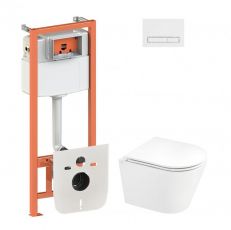 Набір інсталяціі 4в1 Qtap Nest QT0133M425 з унітазом Qtap Scorpio QT1433053ERW (QT1433053ERW0133M425M08V1384W)