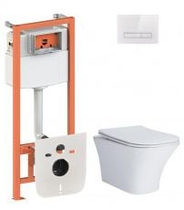 Набір інсталяції Qtap Nest QT0133M425 з унітазом Presto QT24332615EW та клавішею змиву (QT044PR42613)