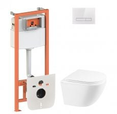 Набір інсталяції Qtap Nest QT0133M425 з унітазом Robin QT1333046ENRW та клавішею змиву (QT044RO42608)