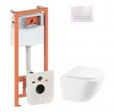 Набір інсталяції Qtap Nest QT0133M425 з унітазом Robin QT1333046ERW та клавішею змиву (QT044RO42607)