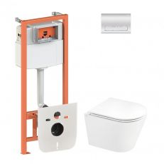 Набір інсталяціі 4в1 Qtap Nest QT0133M425 з унітазом Qtap Scorpio QT1433053ERW (QT044SC42663)
