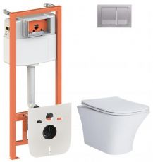 Набір інсталяціі 4в1 Qtap Nest QT0133M425 з унітазом Qtap Presto QT24332615EW (QT044PR42637)