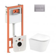 Набір інсталяціі 4в1 Qtap Nest QT0133M425 з унітазом Qtap Scorpio QT1433053ERW (QT044SC42630)