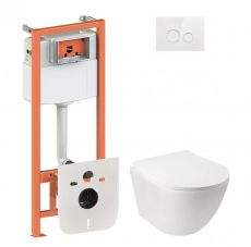 Набір інсталяціі 4в1 Qtap Nest QT0133M425 з унітазом Qtap Jay QT07335176W (QT044JA42616)