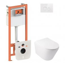 Набір інсталяціі 4в1 Qtap Nest QT0133M425 з унітазом Qtap Swan QT16335178W (QT044SW42617)