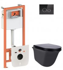 Набір інсталяції Qtap Nest QT0133M425 з унітазом Virgo QT1833051ERMB та клавішею змиву (QT1833051ERMB0133M425V1163GB)