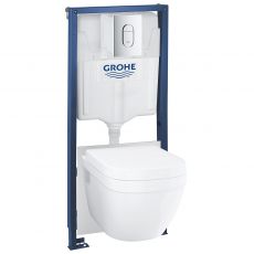 Інсталяція з унітазом Grohe Rapid SL Euro Ceramic 5 в 1 з хромованою клавішею (36503000)