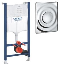 Система інсталяції для унітазу Grohe QuickFix Solido з клавішею змиву Grohe Surf хром (38971000+38574000)