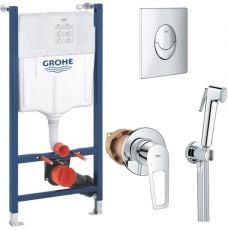 Система інсталяції для унітазу Grohe QuickFix Solido та набір з гігієнічним душем Grohe BauLoop (38971000+38505000+UA11104202)