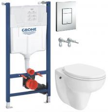 Інсталяція Grohe Rapid SL 38772001 3 в 1 + Унітаз підвісний Kroner білий глянцевий з сидінням Soft Close (38772001+CV031644)