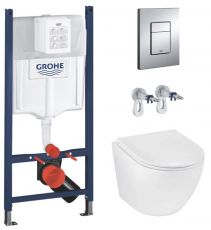 Інсталяція Grohe Rapid SL 38772001 3 в 1 + Унітаз підвісний Kroner Harz з сидінням Soft Close (38772001+CV029609)