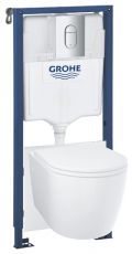 Набір інсталяція для унітазу 5в1 Grohe Rapid SL з унітазом Bau Ceramic та клавішею Arena Cosmopolitan (103849SH00)
