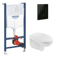 Комплект інсталяції Grohe QuickFix Solido з клавішей змиву Even Black та унітазом (38971966KV0KO53R)