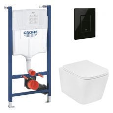 Комплект інсталяції Grohe QuickFix Solido з клавішей змиву Even Black та унітазом Kroner Eifel (38971966KV0KE48T)