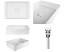 Комплект тумба с раковиной и зеркалом Qtap Tern push-open 80 см (QT044VI43007) — фото 2