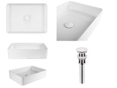 Комплект тумба с раковиной и зеркалом Qtap Tern push-open 80 см (QT044VI43013) — фото 3