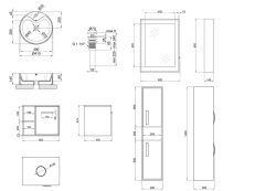 Комплект тумба Qtap Pisces 60 см с раковиной Scorpio, зеркалом и пеналом белый дуб (QT044PI42959) — фото 6