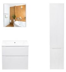 Комплект тумба з раковиною Qtap Scorpio 70 см, дзеркальною шафою та пеналом (QT044SK42990)