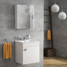 Комплект тумба с раковиной и зеркальным шкафом RJ Atlant 50 см (RJ02500WH) — фото 2