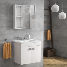 Комплект тумба с раковиной и зеркальным шкафом RJ Atlant 60 см (RJ02600WH) — фото 2