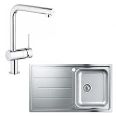 Кухонна мийка з нержавіючої сталі зі змішувачем Grohe Minta матова (31573SD0)