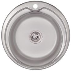 Кухонная мойка из нержавеющей стали Lidz 510-D 0.6 мм Satin (LIDZ510D06SAT)