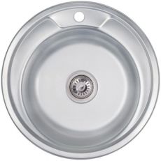 Кухонная мойка из нержавеющей стали Lidz 490-A 0.8 мм Micro Decor (LIDZ490AMICDEC)