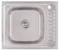 Кухонная мойка из нержавеющей стали Lidz 6050-L 0.6 мм Decor (LIDZ6050L06DEC)