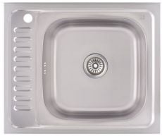 Кухонная мойка из нержавеющей стали Lidz 6050-R 0.6 мм Decor (LIDZ6050R06DEC)