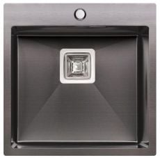 Кухонна мийка з нержавіючої сталі Qtap DK5050BL Black (QTDK5050BLPVD2710)